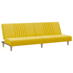 vidaXL Sofa Bed Light Yellow Fabric