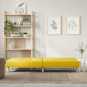 vidaXL Sofa Bed Light Yellow Fabric