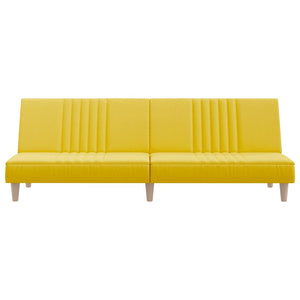 vidaXL Sofa Bed Light Yellow Fabric