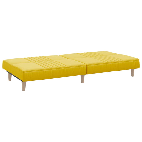 vidaXL Sofa Bed Light Yellow Fabric