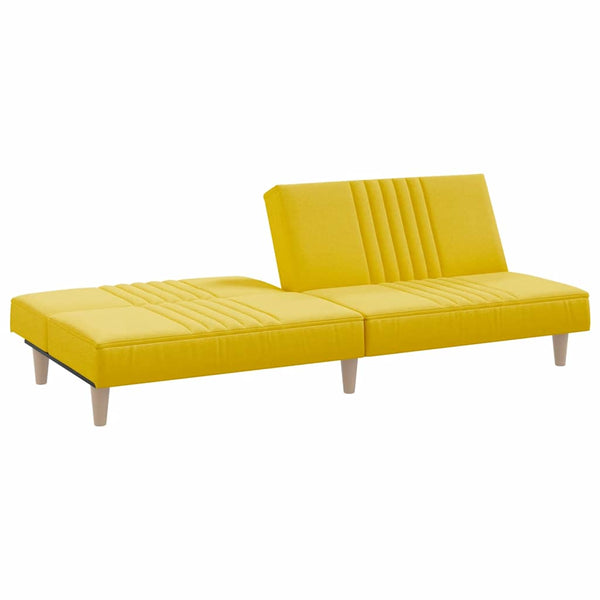 vidaXL Sofa Bed Light Yellow Fabric