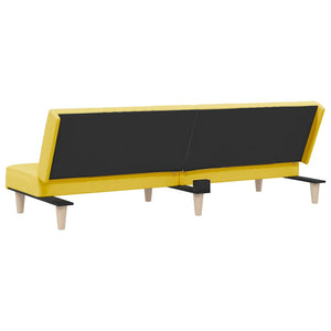 vidaXL Sofa Bed Light Yellow Fabric