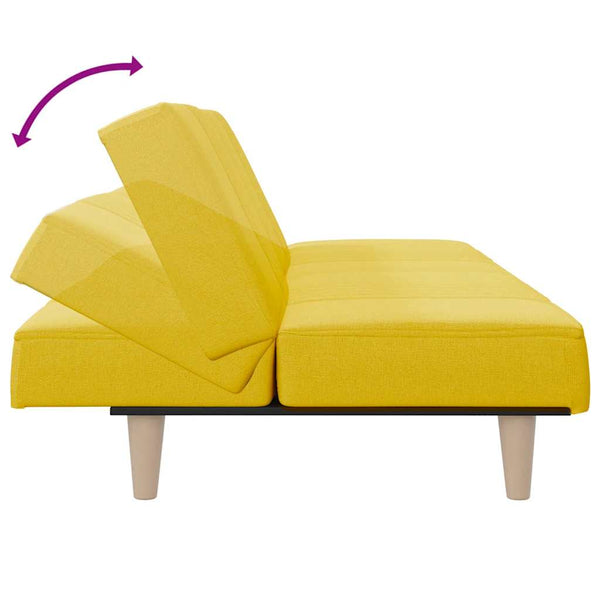 vidaXL Sofa Bed Light Yellow Fabric