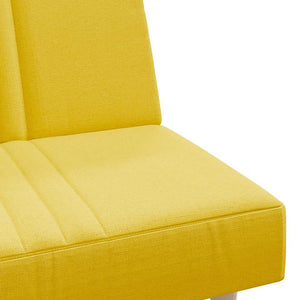 vidaXL Sofa Bed Light Yellow Fabric