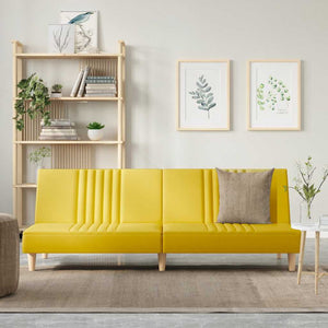 vidaXL Sofa Bed Light Yellow Fabric