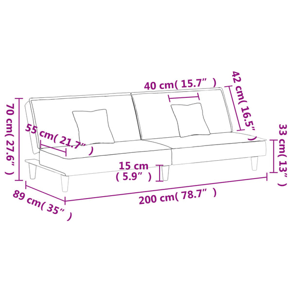 vidaXL Sofa Bed Black Velvet