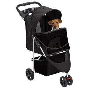 vidaXL Foldable Dog Stroller Black 80x46x98 cm Oxford Fabric