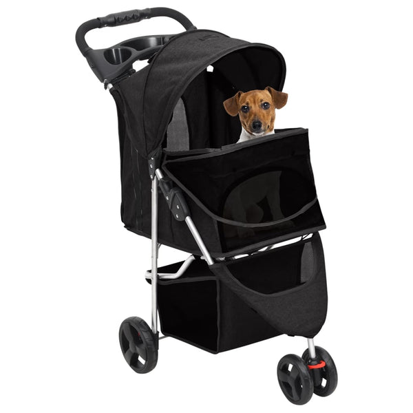 vidaXL Foldable Dog Stroller Black 80x46x98 cm Oxford Fabric