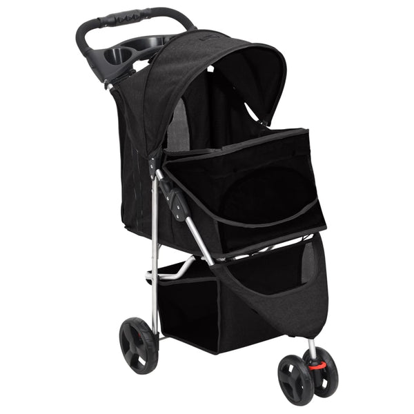 vidaXL Foldable Dog Stroller Black 80x46x98 cm Oxford Fabric