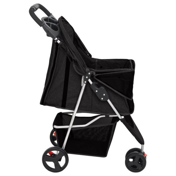 vidaXL Foldable Dog Stroller Black 80x46x98 cm Oxford Fabric