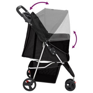 vidaXL Foldable Dog Stroller Black 80x46x98 cm Oxford Fabric