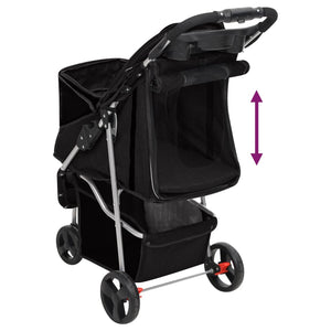 vidaXL Foldable Dog Stroller Black 80x46x98 cm Oxford Fabric