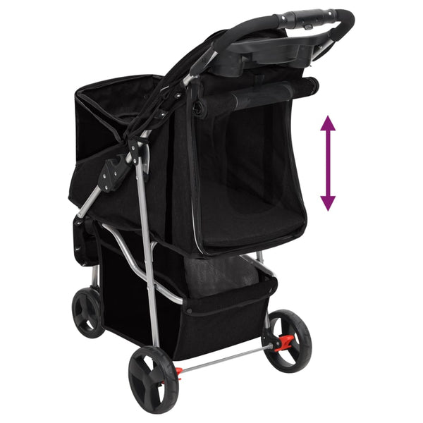 vidaXL Foldable Dog Stroller Black 80x46x98 cm Oxford Fabric