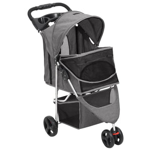 vidaXL Dog Stroller Foldable Grey 80x46x98 cm Oxford Fabric