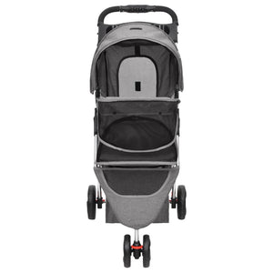 vidaXL Dog Stroller Foldable Grey 80x46x98 cm Oxford Fabric