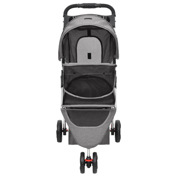 vidaXL Dog Stroller Foldable Grey 80x46x98 cm Oxford Fabric