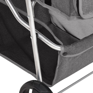 vidaXL Dog Stroller Foldable Grey 80x46x98 cm Oxford Fabric