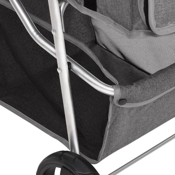 vidaXL Dog Stroller Foldable Grey 80x46x98 cm Oxford Fabric