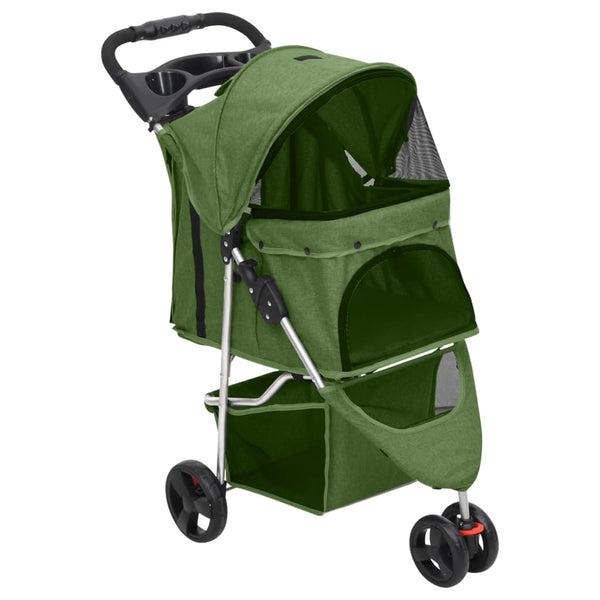 vidaXL Dog Stroller Foldable Green 80x46x98 cm Oxford Fabric