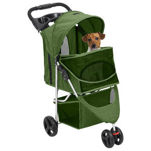 vidaXL Dog Stroller Foldable Green 80x46x98 cm Oxford Fabric