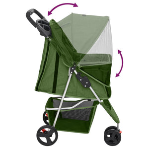 vidaXL Dog Stroller Foldable Green 80x46x98 cm Oxford Fabric