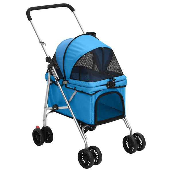 vidaXL Foldable Dog Stroller Blue 76x50x100 cm Oxford Fabric