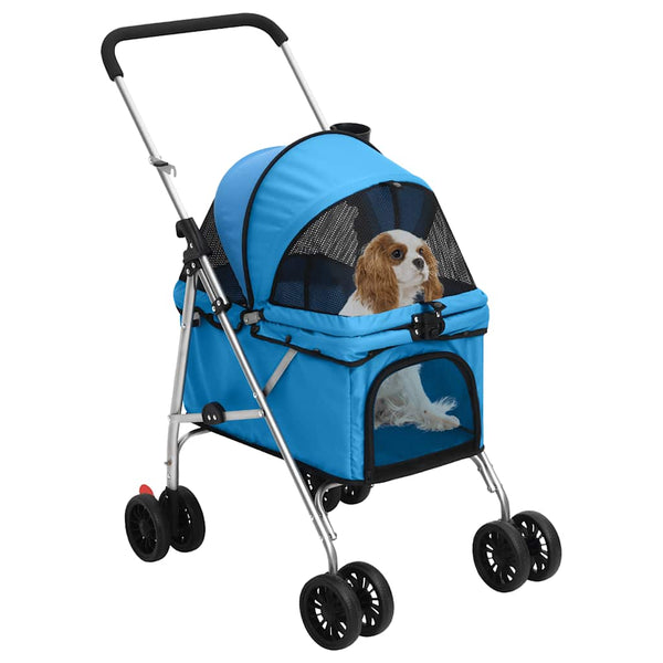 vidaXL Foldable Dog Stroller Blue 76x50x100 cm Oxford Fabric