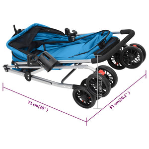 vidaXL Foldable Dog Stroller Blue 76x50x100 cm Oxford Fabric