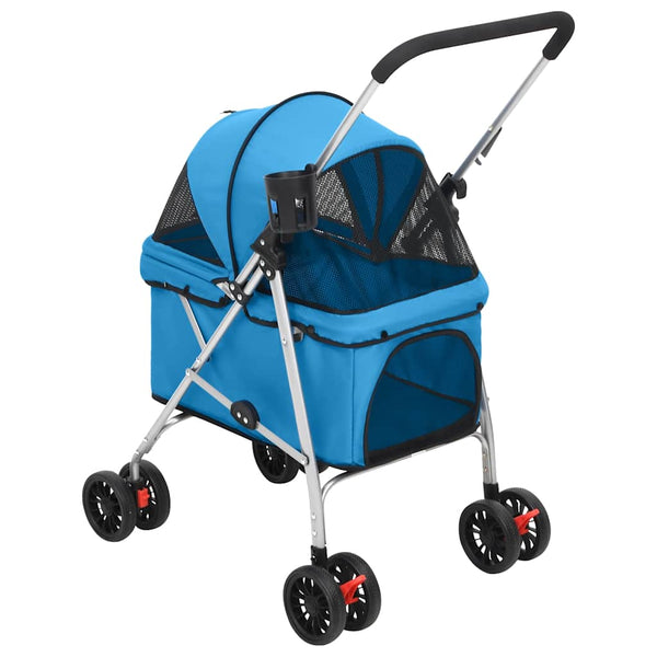 vidaXL Foldable Dog Stroller Blue 76x50x100 cm Oxford Fabric