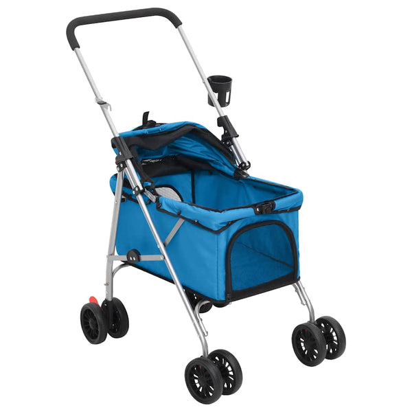 vidaXL Foldable Dog Stroller Blue 76x50x100 cm Oxford Fabric