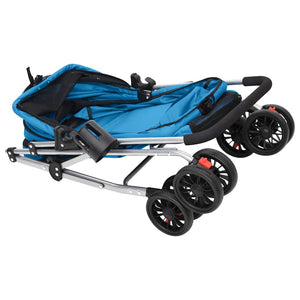 vidaXL Foldable Dog Stroller Blue 76x50x100 cm Oxford Fabric