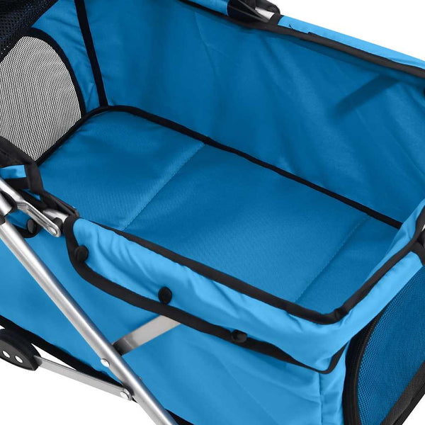 vidaXL Foldable Dog Stroller Blue 76x50x100 cm Oxford Fabric