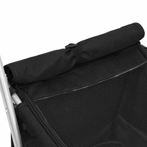 vidaXL Dog Stroller Foldable Black 100x49x96 cm Linen Fabric