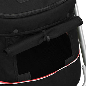 vidaXL Dog Stroller Foldable Black 100x49x96 cm Linen Fabric