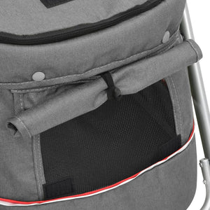 vidaXL Foldable Dog Stroller Grey 100x49x96 cm Linen Fabric