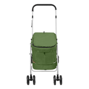 vidaXL Dog Stroller Foldable Green 100x49x96 cm Linen Fabric