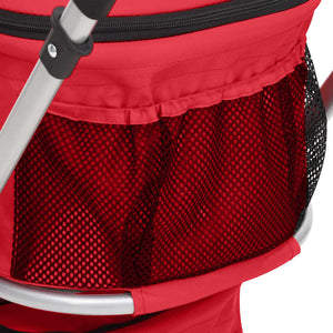 vidaXL Dog Pram for 2 Dogs Foldable Red 83x48x97 cm Oxford Fabric