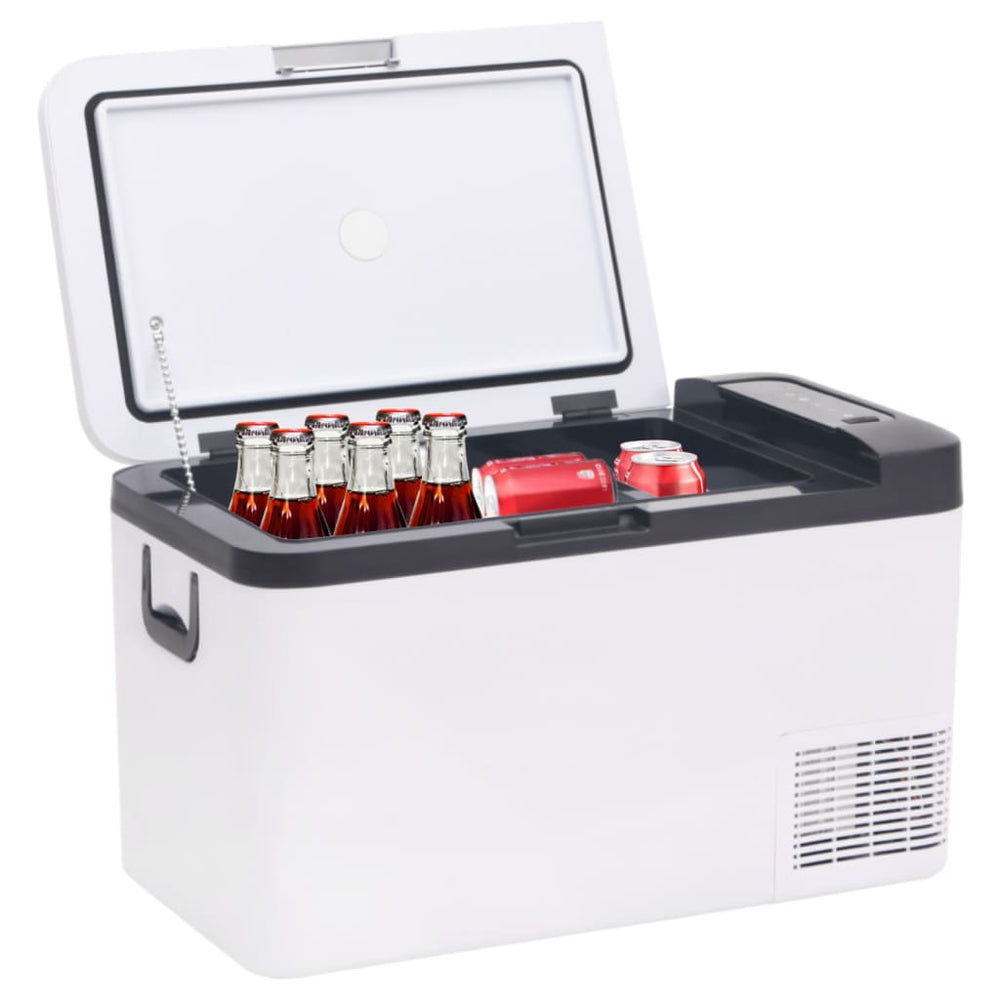 vidaXL Cooler with Handle and Adapter Black and White 18 L PP & PE