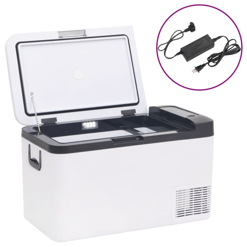 vidaXL Cooler with Handle and Adapter Black and White 25 L PP & PE