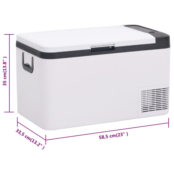 vidaXL Cooler with Handle and Adapter Black and White 25 L PP & PE