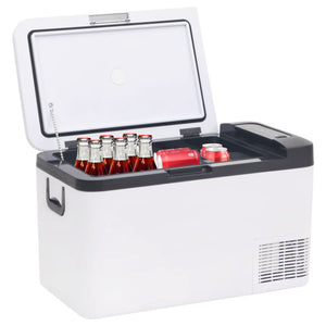vidaXL Cooler with Handle and Adapter Black and White 25 L PP & PE