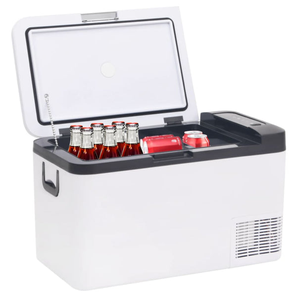 vidaXL Cooler with Handle and Adapter Black and White 25 L PP & PE