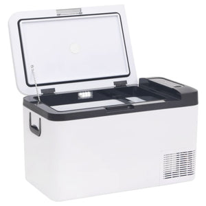 vidaXL Cooler with Handle and Adapter Black and White 25 L PP & PE