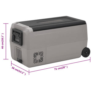 vidaXL Cooler with Wheels and Adapter Black & Grey 50 L PP & PE