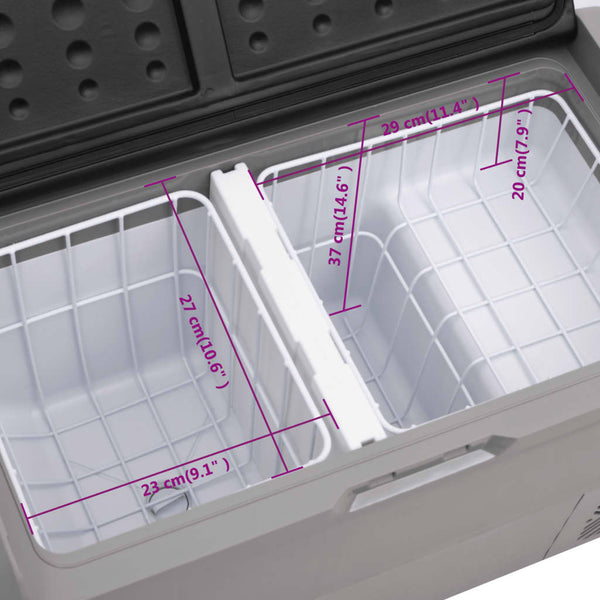 vidaXL Cooler with Wheels and Adapter Black & Grey 50 L PP & PE