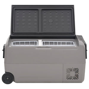 vidaXL Cooler with Wheels and Adapter Black & Grey 50 L PP & PE