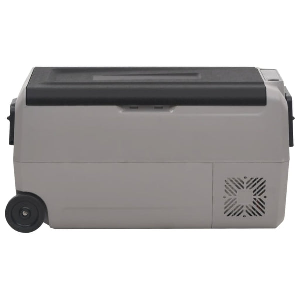 vidaXL Cooler with Wheels and Adapter Black & Grey 50 L PP & PE
