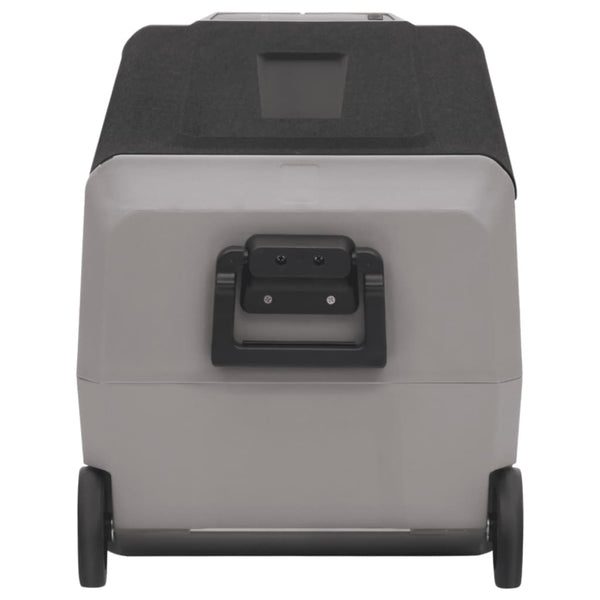 vidaXL Cooler with Wheels and Adapter Black & Grey 50 L PP & PE