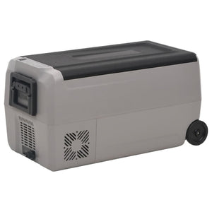 vidaXL Cooler with Wheels and Adapter Black & Grey 50 L PP & PE