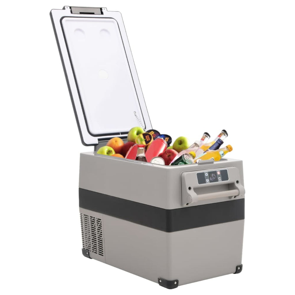 vidaXL Cooler with Handle and Adapter Black and Grey 35 L PP & PE
